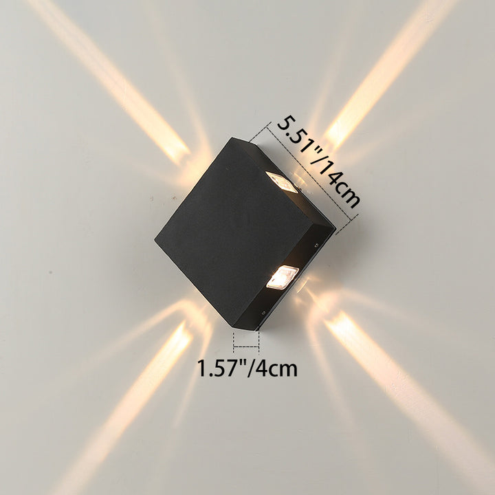 Zeitgenössische industrielle runde quadratische wasserdichte Aluminium-Acryl-LED-Außenwandleuchte für die Außenterrasse 