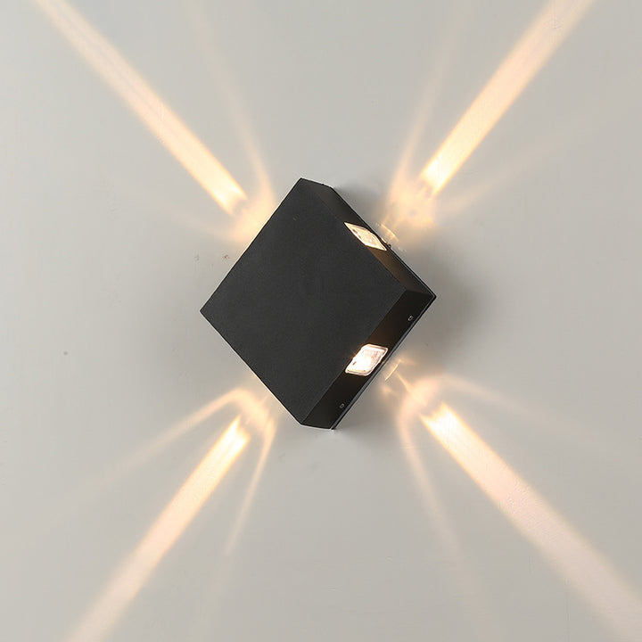 Zeitgenössische industrielle runde quadratische wasserdichte Aluminium-Acryl-LED-Außenwandleuchte für die Außenterrasse 