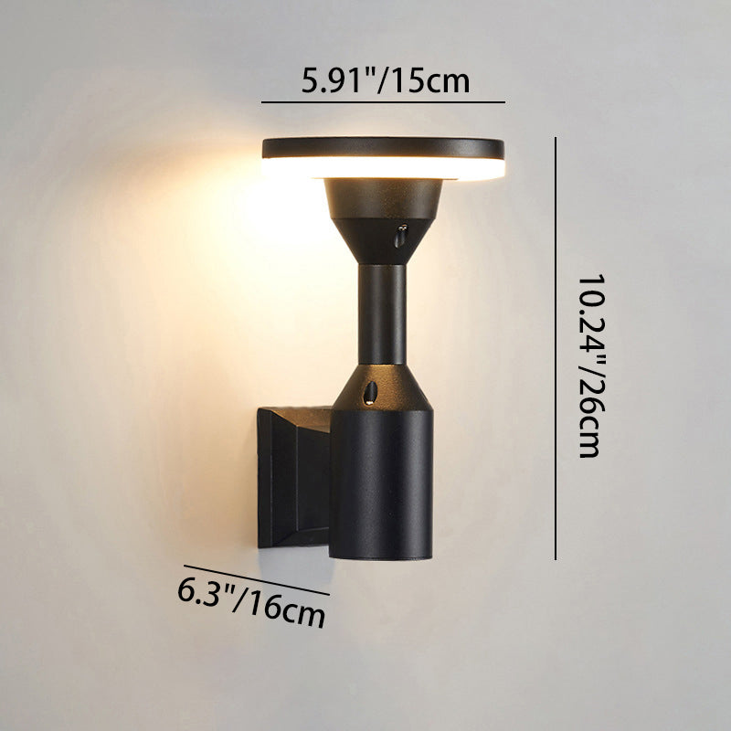 Modern Art Deco Waterproof Round Square Aluminum Silicone PC LED Outdoor Wall Sconce Lamp For Outdoor Patio