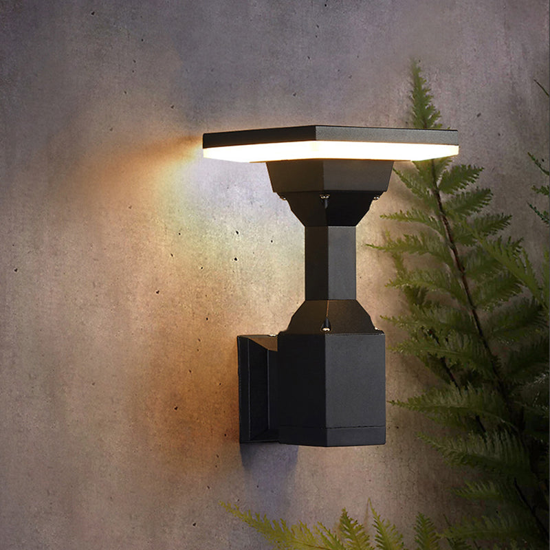 Moderne Art Deco Wasserdichte Runde Quadrat Aluminium Silikon PC LED Außenwandleuchte Für Außenbereich Terrasse 