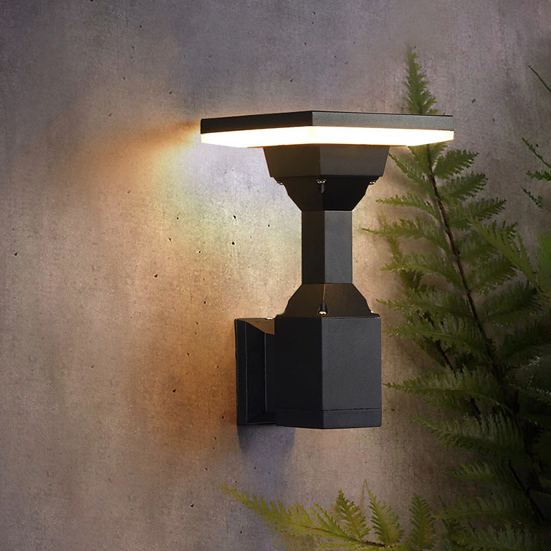 Moderne Art Deco Wasserdichte Runde Quadrat Aluminium Silikon PC LED Außenwandleuchte Für Außenbereich Terrasse 
