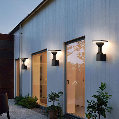 Moderne Art Deco Wasserdichte Runde Quadrat Aluminium Silikon PC LED Außenwandleuchte Für Außenbereich Terrasse 