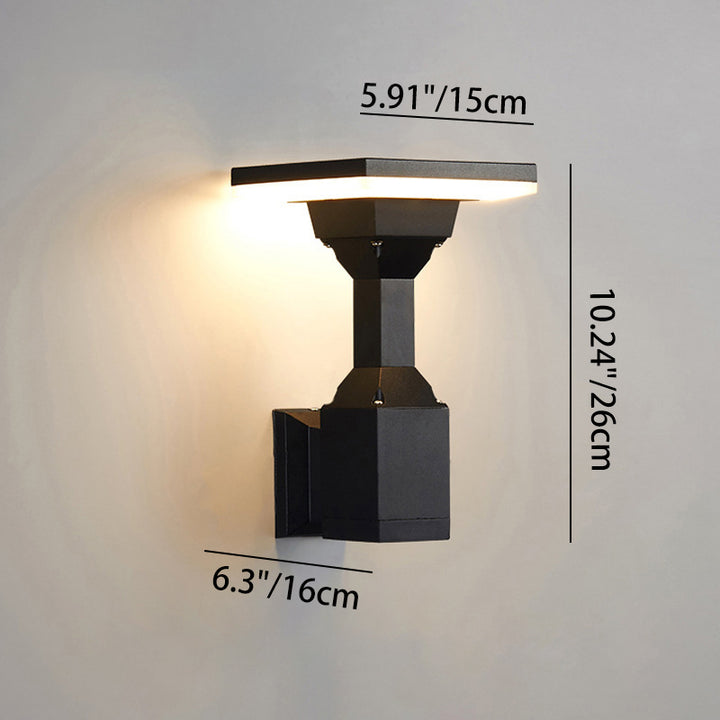 Modern Art Deco Waterproof Round Square Aluminum Silicone PC LED Outdoor Wall Sconce Lamp For Outdoor Patio