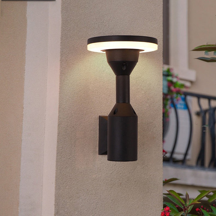 Modern Art Deco Waterproof Round Square Aluminum Silicone PC LED Outdoor Wall Sconce Lamp For Outdoor Patio