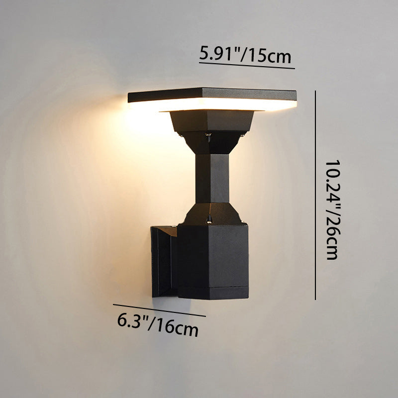 Moderne Art Deco Wasserdichte Runde Quadrat Aluminium Silikon PC LED Außenwandleuchte Für Außenbereich Terrasse 