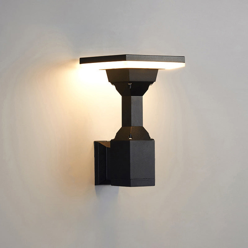 Modern Art Deco Waterproof Round Square Aluminum Silicone PC LED Outdoor Wall Sconce Lamp For Outdoor Patio
