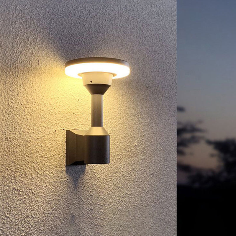 Modern Art Deco Waterproof Round Square Aluminum Silicone PC LED Outdoor Wall Sconce Lamp For Outdoor Patio