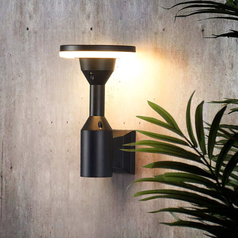 Moderne Art Deco Wasserdichte Runde Quadrat Aluminium Silikon PC LED Außenwandleuchte Für Außenbereich Terrasse 