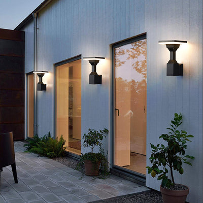 Moderne Art Deco Wasserdichte Runde Quadrat Aluminium Silikon PC LED Außenwandleuchte Für Außenbereich Terrasse 