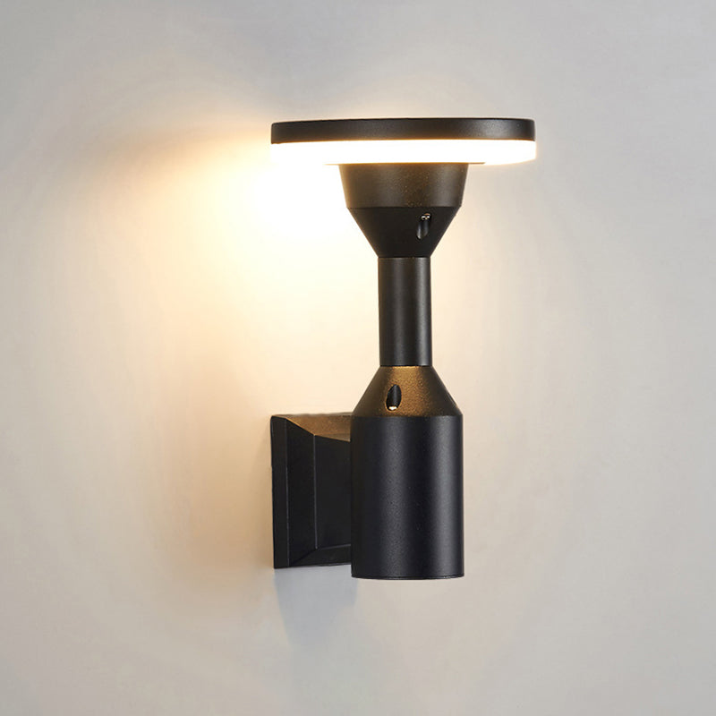 Moderne Art Deco Wasserdichte Runde Quadrat Aluminium Silikon PC LED Außenwandleuchte Für Außenbereich Terrasse 