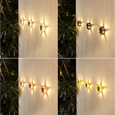 Moderne Art Deco Stern Wasserdichte Solar ABS & Acryl LED Außenwandleuchte Für Außenbereich Terrasse 