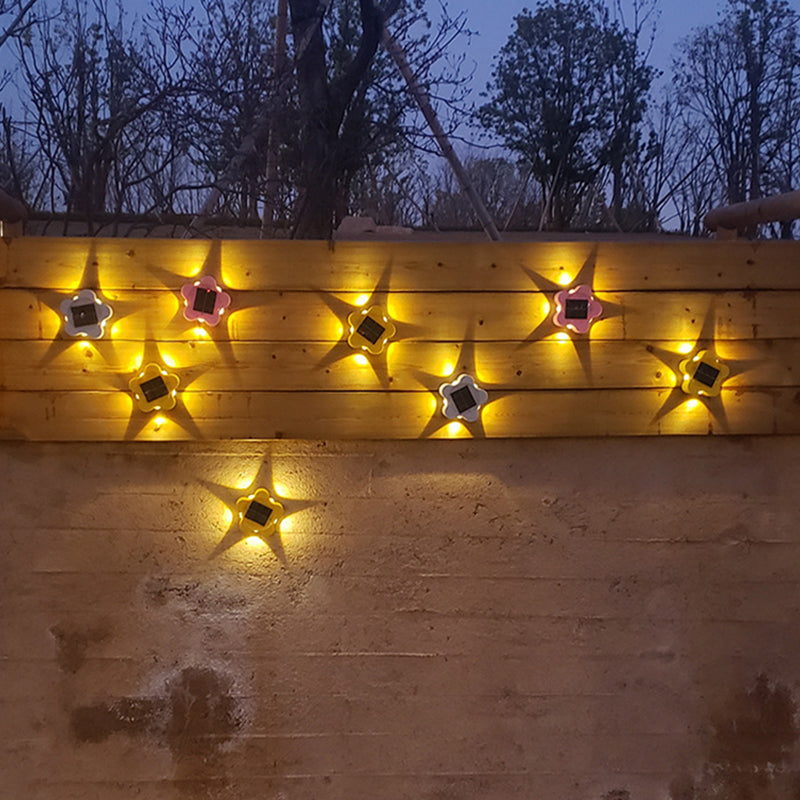 Modern Art Deco Star Waterproof Solar ABS &amp; Acrylic LED Outdoor Wall Sconce Lamp For Outdoor Patio