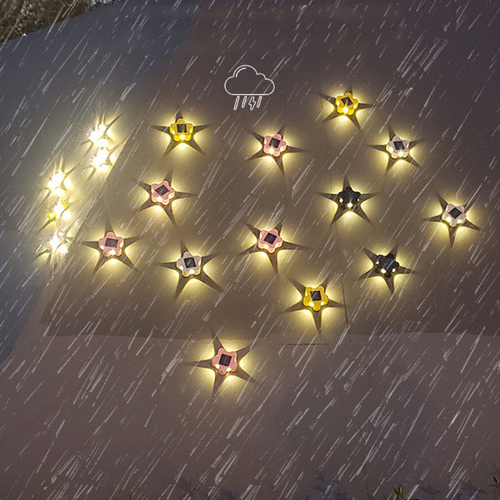 Modern Art Deco Star Waterproof Solar ABS &amp; Acrylic LED Outdoor Wall Sconce Lamp For Outdoor Patio