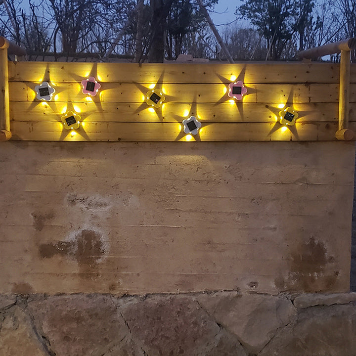 Modern Art Deco Star Waterproof Solar ABS &amp; Acrylic LED Outdoor Wall Sconce Lamp For Outdoor Patio