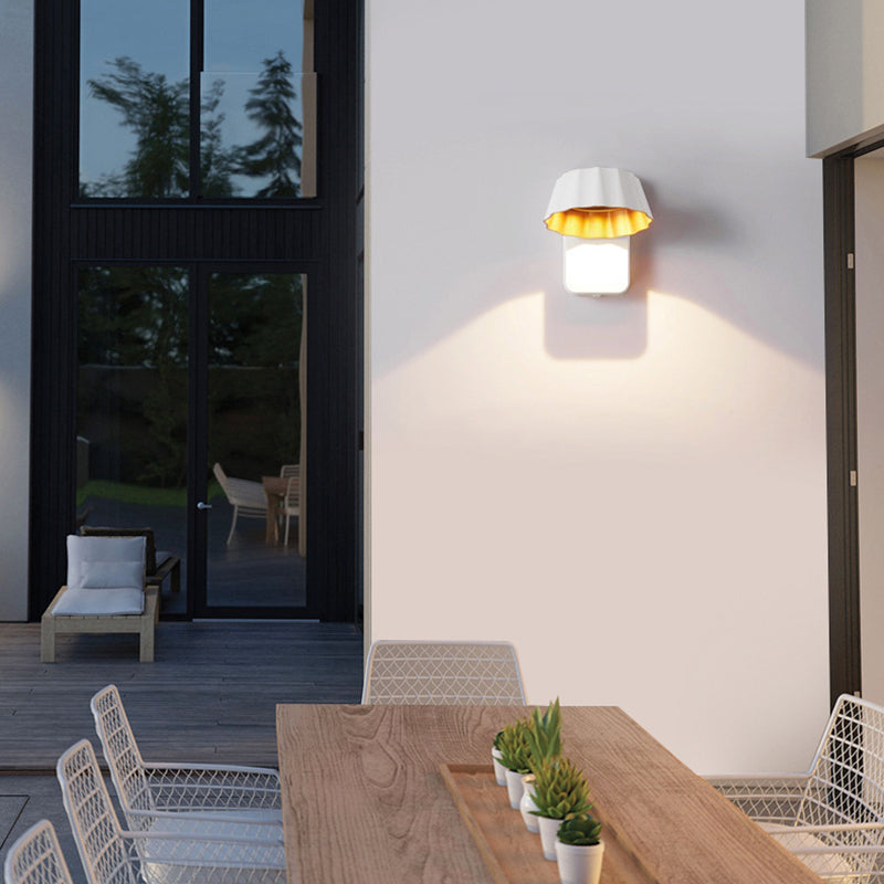Applique murale LED extérieure contemporaine en aluminium avec verre rotatif et étanche pour terrasse extérieure 