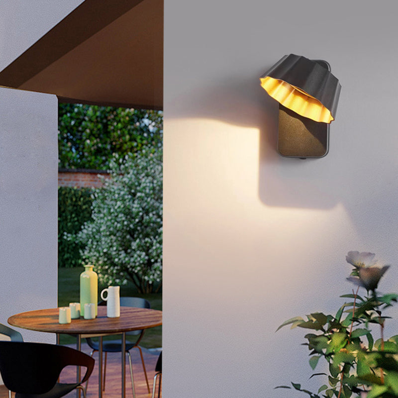 Applique murale LED extérieure contemporaine en aluminium avec verre rotatif et étanche pour terrasse extérieure 