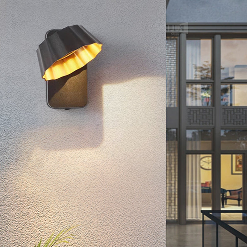 Applique murale LED extérieure contemporaine en aluminium avec verre rotatif et étanche pour terrasse extérieure 