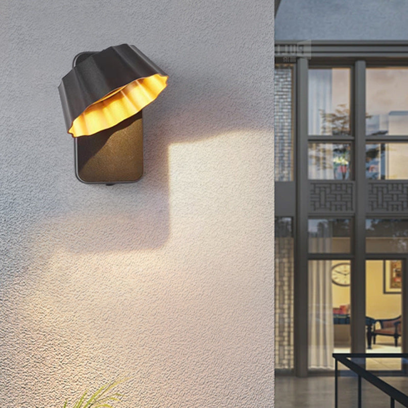 Applique murale LED extérieure contemporaine en aluminium avec verre rotatif et étanche pour terrasse extérieure 