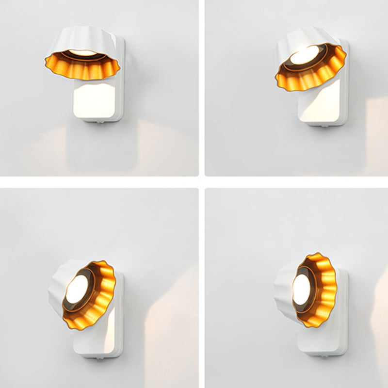 Applique murale LED extérieure contemporaine en aluminium avec verre rotatif et étanche pour terrasse extérieure 