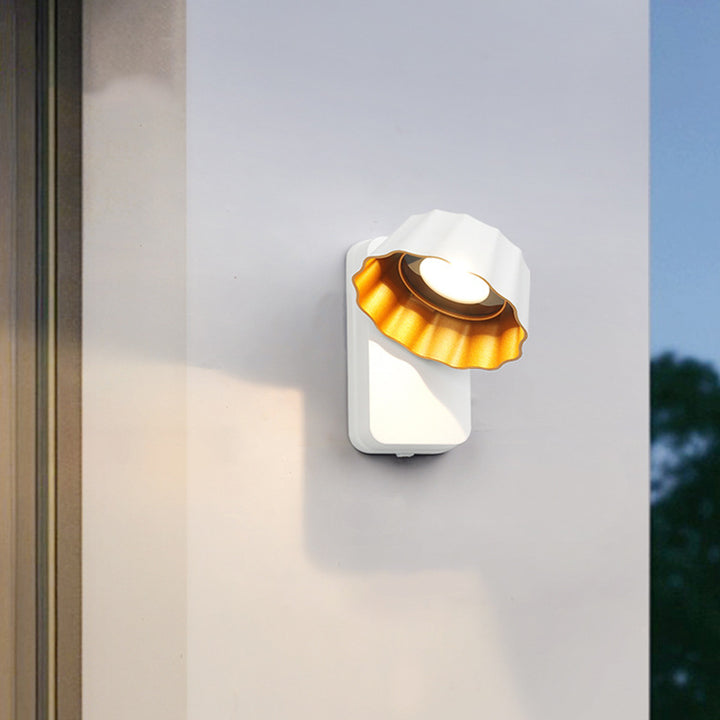 Zeitgenössische industrielle wasserdichte drehbare Blumen-Aluminium-Glas-LED-Wandleuchte für den Außenbereich für die Terrasse 