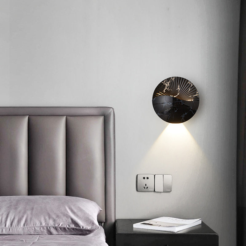 Modern Minimalist Waterproof Round Metal Glass Outdoor LED Wall Sconce Lamp For Garden