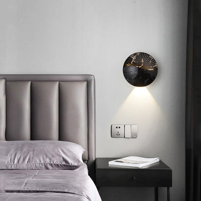 Modern Minimalist Waterproof Round Metal Glass Outdoor LED Wall Sconce Lamp For Garden