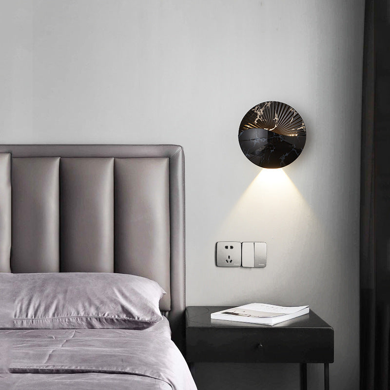 Modern Minimalist Waterproof Round Metal Glass Outdoor LED Wall Sconce Lamp For Garden