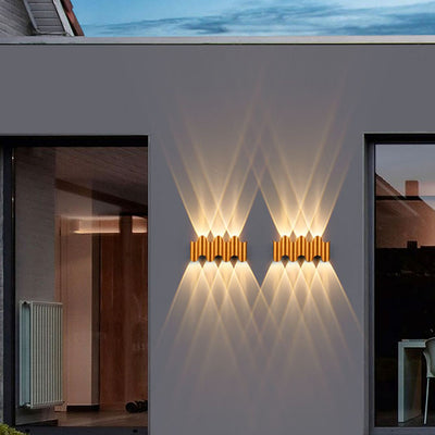Contemporary Industrial Waterproof Geometric Aluminum PC Outdoor Wall Sconce Lamp For Garden