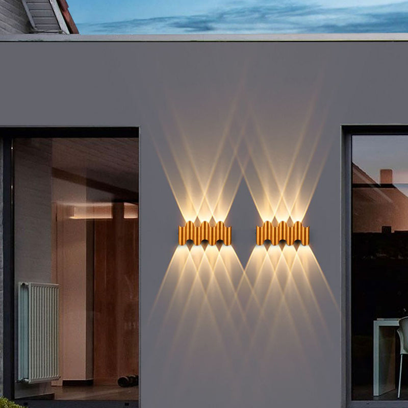 Contemporary Industrial Waterproof Geometric Aluminum PC Outdoor Wall Sconce Lamp For Garden