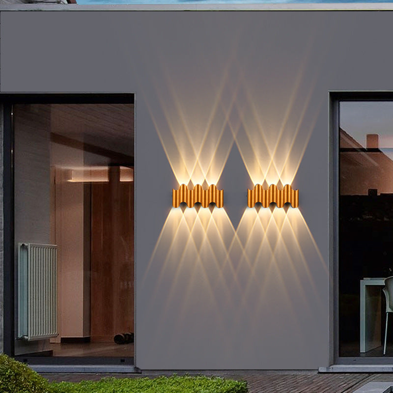 Contemporary Industrial Waterproof Geometric Aluminum PC Outdoor Wall Sconce Lamp For Garden