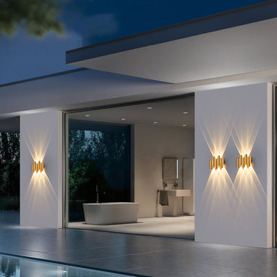 Contemporary Industrial Waterproof Geometric Aluminum PC Outdoor Wall Sconce Lamp For Garden