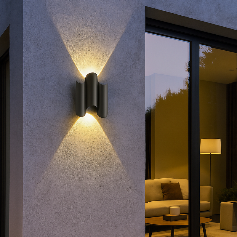 Contemporary Industrial Waterproof Geometric Aluminum PC Outdoor Wall Sconce Lamp For Garden