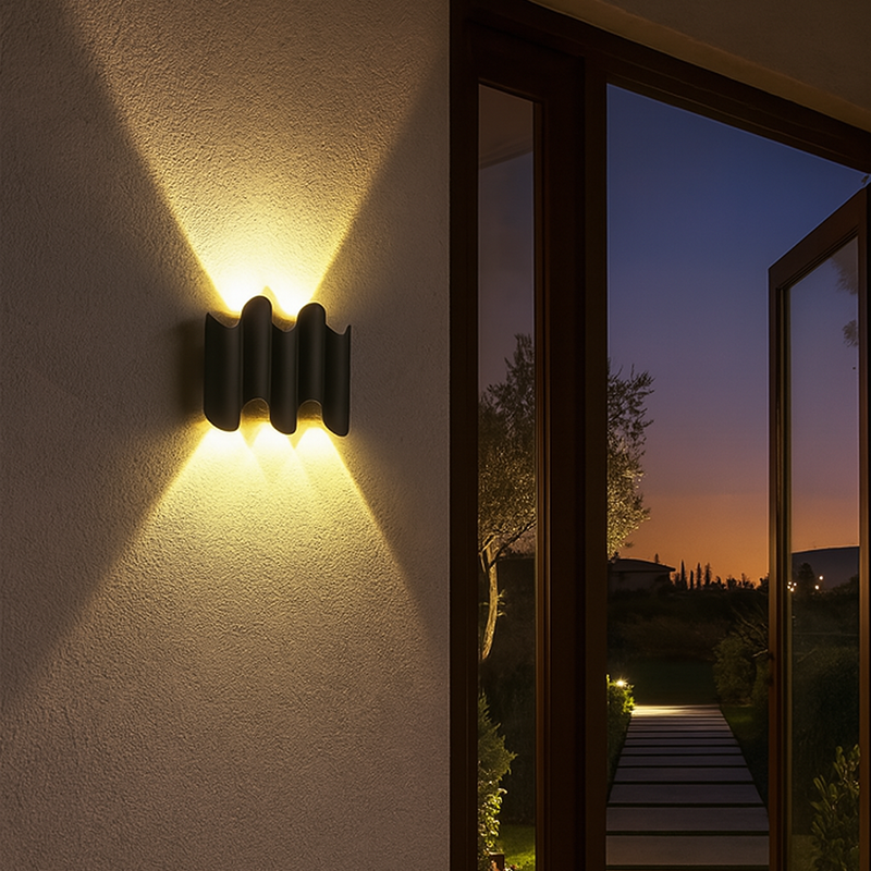 Contemporary Industrial Waterproof Geometric Aluminum PC Outdoor Wall Sconce Lamp For Garden