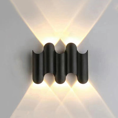 Contemporary Industrial Waterproof Geometric Aluminum PC Outdoor Wall Sconce Lamp For Garden