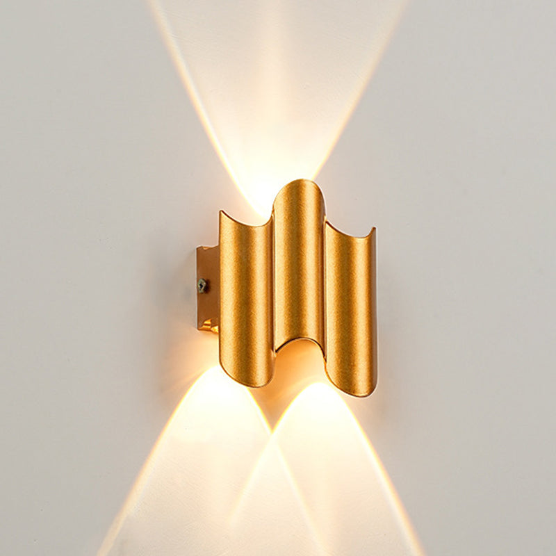 Contemporary Industrial Waterproof Geometric Aluminum PC Outdoor Wall Sconce Lamp For Garden