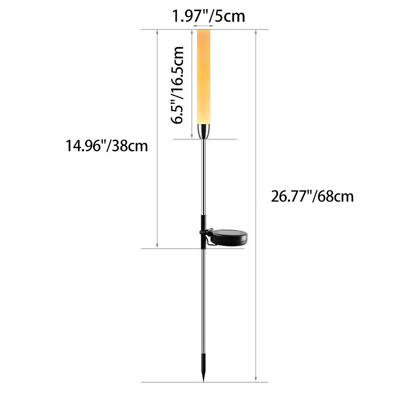 Lumière extérieure LED étanche moderne Art Déco cylindre solaire en acrylique aluminium acier inoxydable ABS pour l&
