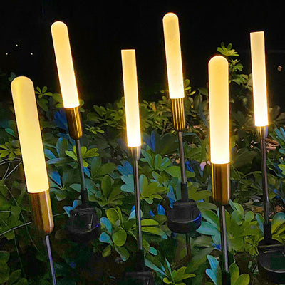 Moderne Art Deco wasserdichte Solarzylinder Acryl Aluminium Edelstahl ABS LED Außenleuchte Landschaftsbeleuchtung für den Garten 