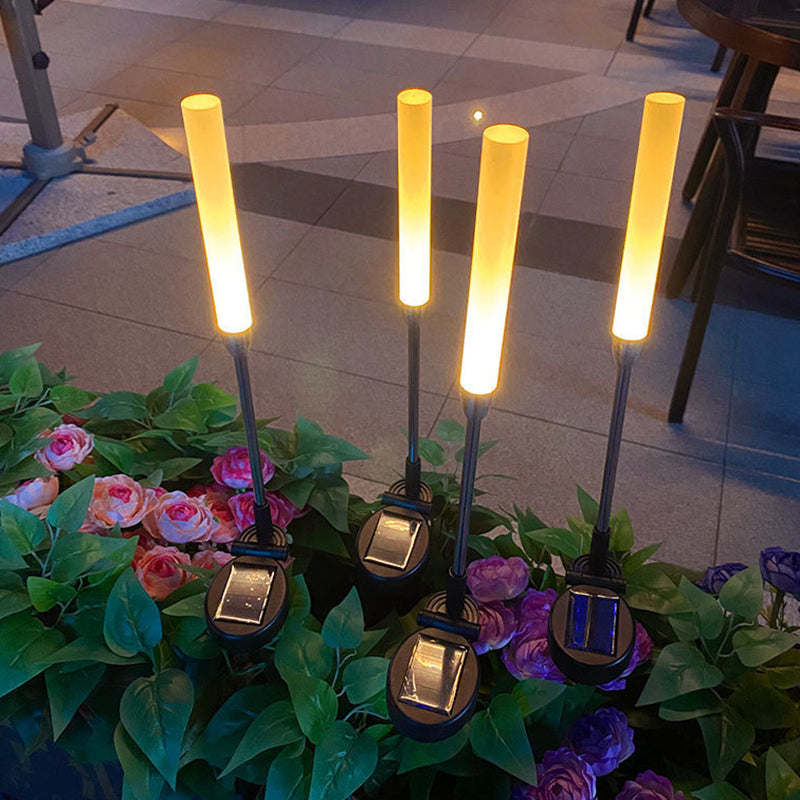 Moderne Art Deco wasserdichte Solarzylinder Acryl Aluminium Edelstahl ABS LED Außenleuchte Landschaftsbeleuchtung für den Garten 