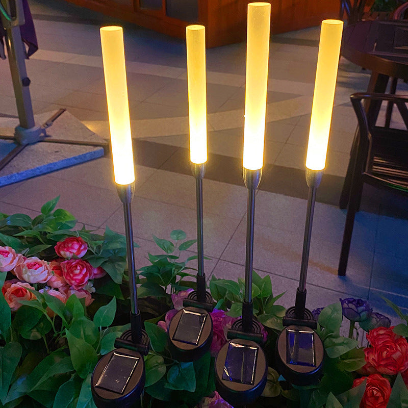 Moderne Art Deco wasserdichte Solarzylinder Acryl Aluminium Edelstahl ABS LED Außenleuchte Landschaftsbeleuchtung für den Garten 