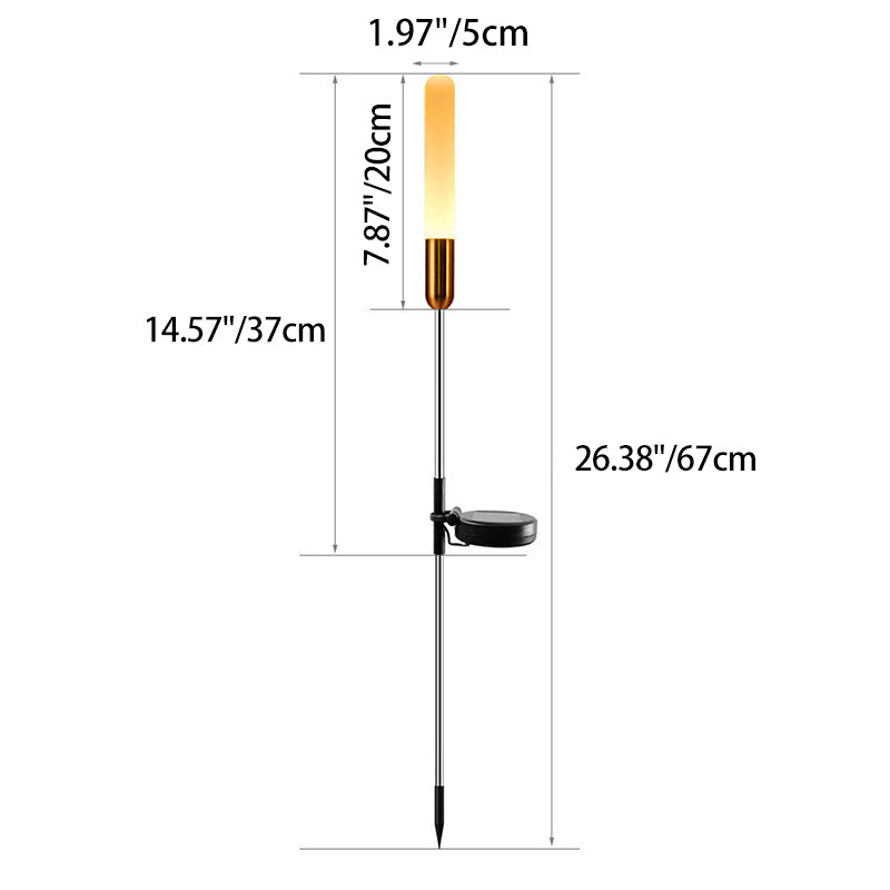 Lumière extérieure LED étanche moderne Art Déco cylindre solaire en acrylique aluminium acier inoxydable ABS pour l&