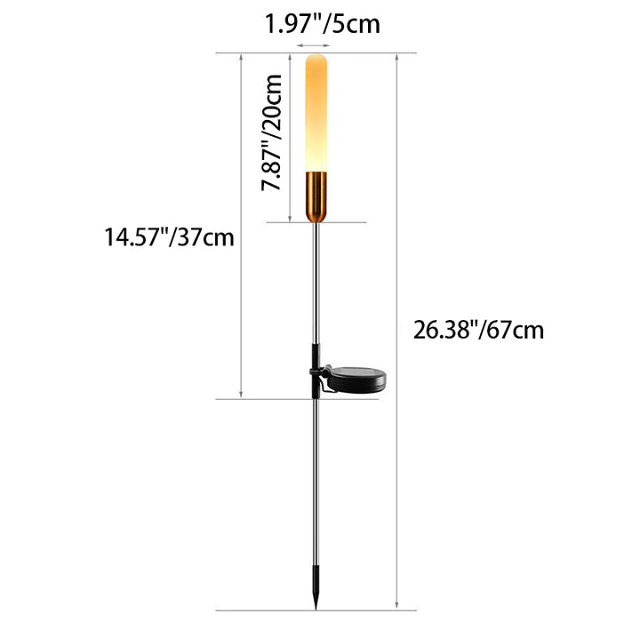 Lumière extérieure LED étanche moderne Art Déco cylindre solaire en acrylique aluminium acier inoxydable ABS pour l&