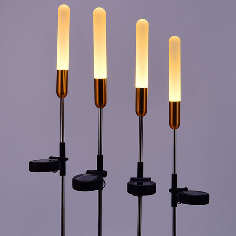 Moderne Art Deco wasserdichte Solarzylinder Acryl Aluminium Edelstahl ABS LED Außenleuchte Landschaftsbeleuchtung für den Garten 