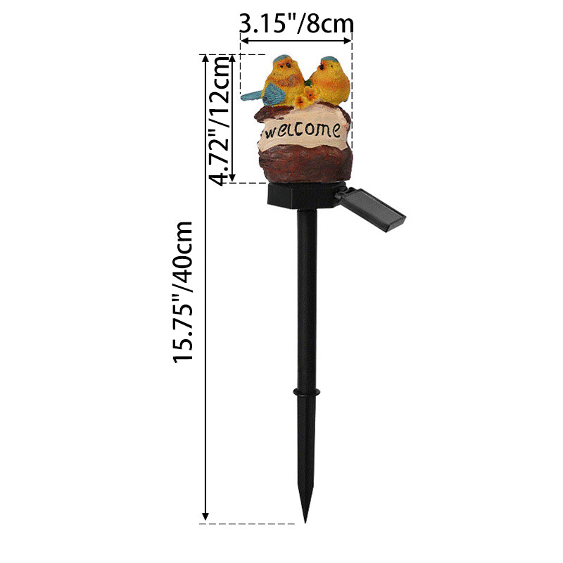 Contemporary Retro Bird Waterproof Solar PP Resin LED Outdoor Light Landscape Lighting For Garden