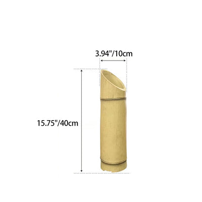 Traditional Rustic Waterproof Solar Bamboo FRP Resin LED Outdoor Light Landscape Lighting For Garden