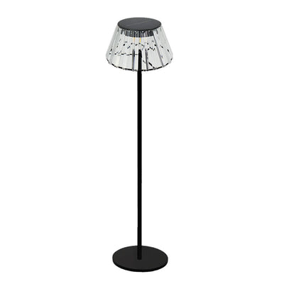 Contemporary Industrial Waterproof Solar USB Iron Glass Outdoor LED Standing Floor Lamp For Garden