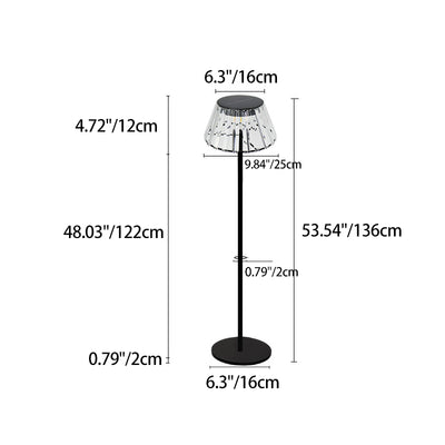 Contemporary Industrial Waterproof Solar USB Iron Glass Outdoor LED Standing Floor Lamp For Garden