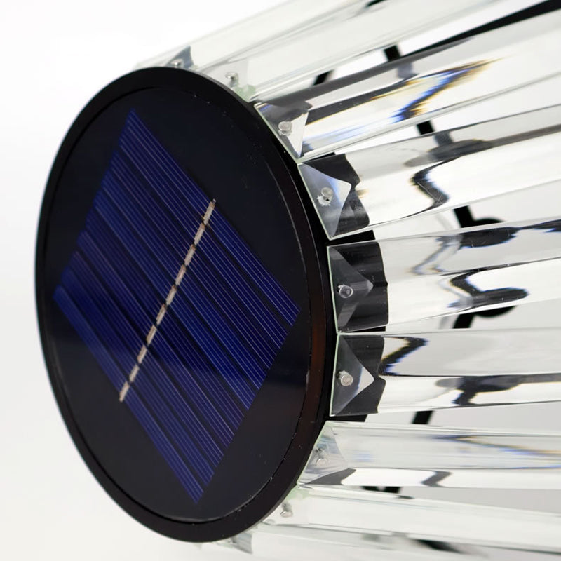 Contemporary Industrial Waterproof Solar USB Iron Glass Outdoor LED Standing Floor Lamp For Garden