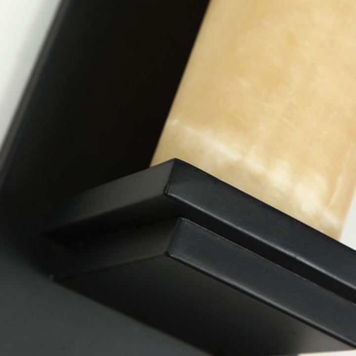 Moderne Art-Deco-Zylinder-Eisen-Naturmarmor 1-Licht-Wandleuchte für den Flur 