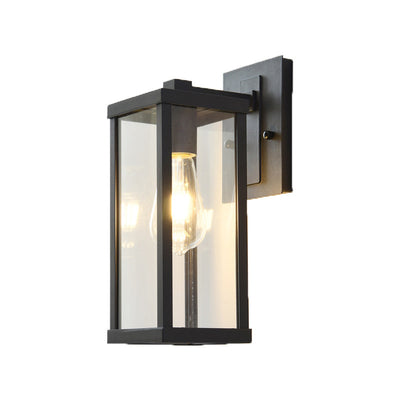Contemporary Industrial Rectangular Iron Glass 1-Light Wall Sconce Lamp For Entryway