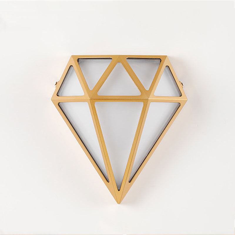 Modern Art Deco Waterproof Diamond Aluminum Acrylic LED Outdoor Wall Sconce Lamp For Garden